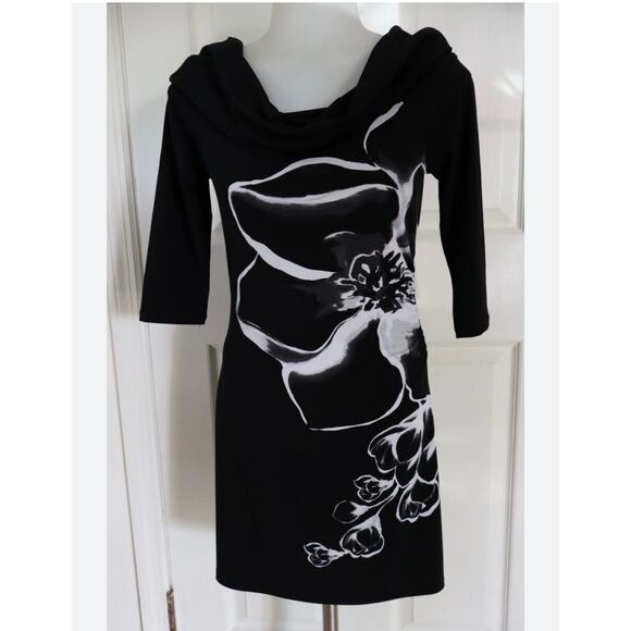White House Black Market Dresses & Skirts - WHBM Black Floral Cowl Neck Dress L